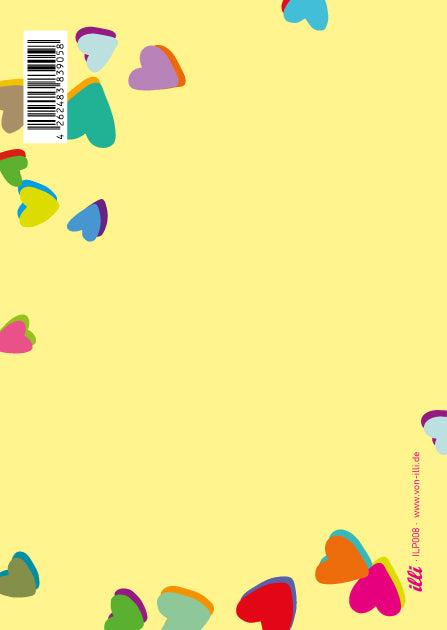 illi Postkarte "MIKUNI" bunte Herzen