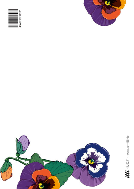 illi Postkarte mit Stiefmütterchen "VIOLA"