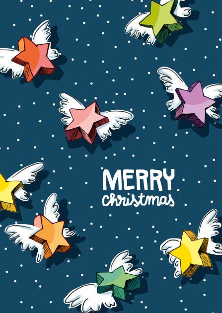 illi Weihnachtskarte mit Sternen "Kuribu"