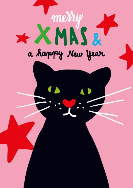 illi Weihnachtskarte mit Katze "Bax"