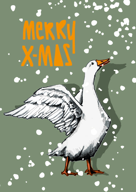 illi Weihnachtskarte mitGans "Frida"