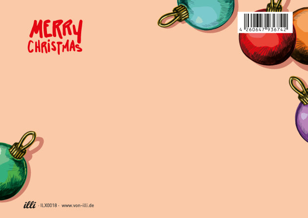 illi Weihnachtskarte mit Weihnachtskugeln "Pasko"