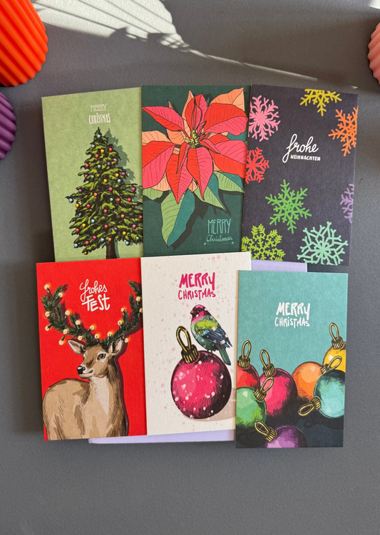 Weihnachtskarten-Set „Festliche Klassiker & Lichterglanz“