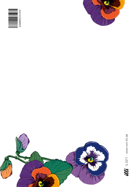 Postkarte mit Stiefmütterchen "VIOLA" von illi