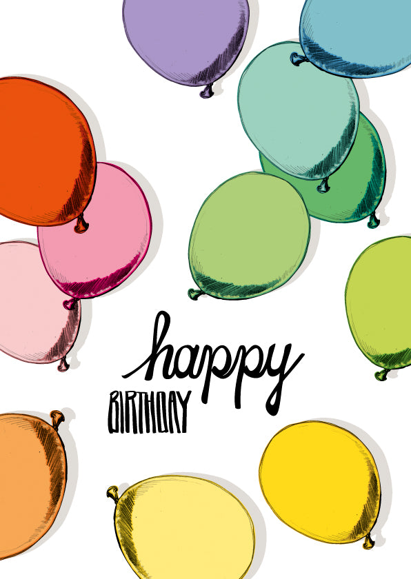 Geburtstagskarte mit bunten Luftballons 1 von illi