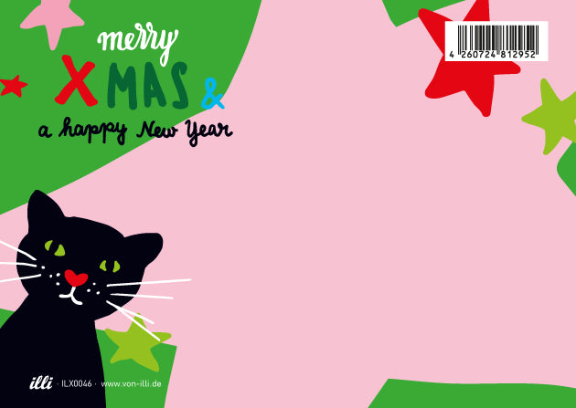 illi Weihnachtskarte mit Katze "Bax"