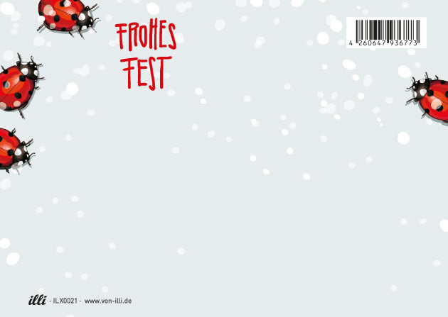 illi Weihnachtskarte mit Marienkäfern "Marie Sepp Franzi"