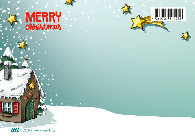 illi Weihnachtskarte mit Schneekugel "Julpilko"
