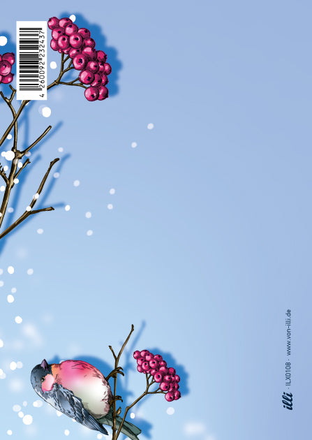 Rückseite der illi Weihnachtskarte BADIBA – Raum für persönliche Weihnachtsgrüße